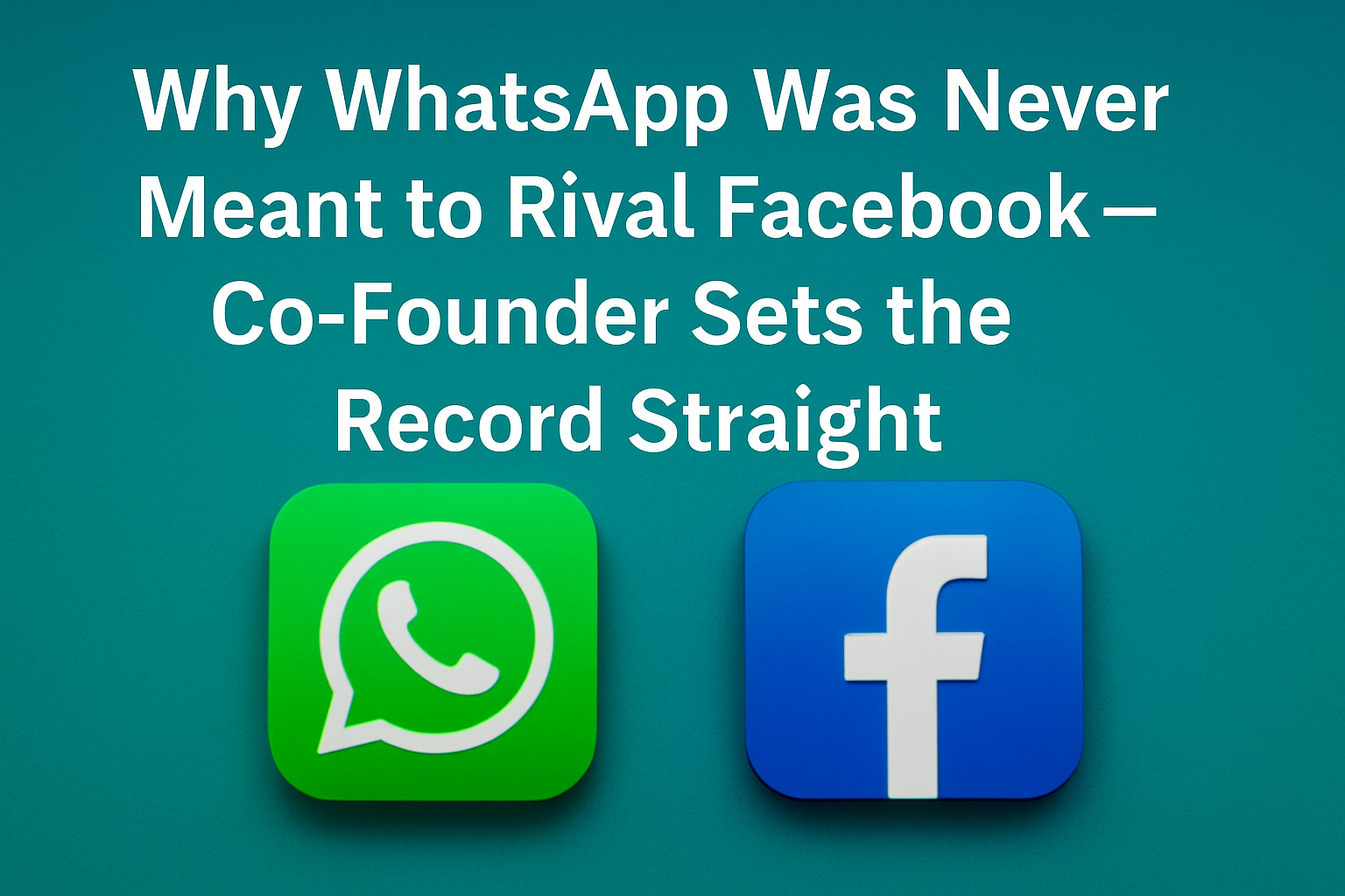Why WhatsApp Was Never Meant to Rival Facebook – Co-Founder Sets the Record Straight